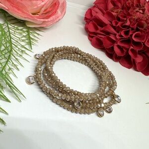 NEW⚜️Smoky Crystal Stretch Bracelet Stack